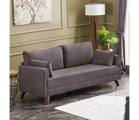 Καναπές Bella τριθέσιος υφασμάτινος χρώμα καφέ 208x81x85εκ.