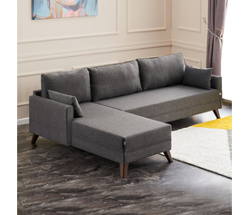 Γωνιακός καναπές Bella αριστερή γωνία υφασμάτινος χρώμα ανθρακί 275x165x85εκ.