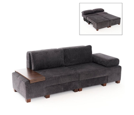 Καναπές - κρεβάτι πολυμορφικός Perenna τριθέσιος υφασμάτινος χρώμα ανθρακί 233x93x83εκ.