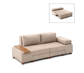 Καναπές Κρεβάτι Πολυμορφικός Perenna Μπεζ 233x93x83 εκ.