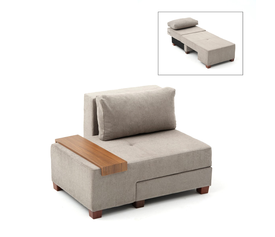 Πολυθρόνα - κρεβάτι Perenna υφασμάτινη χρώμα γκρι 116x93x83εκ.