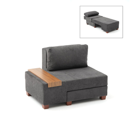 Πολυθρόνα - κρεβάτι Perenna υφασμάτινη χρώμα ανθρακί 116x93x83εκ.