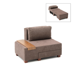 Πολυθρόνα - κρεβάτι Perenna υφασμάτινη χρώμα καφέ 116x93x83εκ.