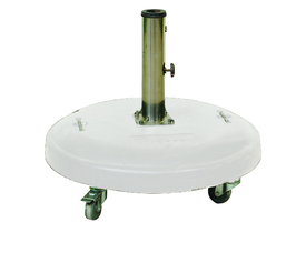 Λευκή Τσιμεντένια Βάση Ομπρέλας 37Kgr Ø60cm με Ροδάκια και Φρένο