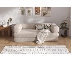 ΚΑΝΑΠΕΣ ΚΡΕΒΑΤΙ(PUFFY) ΔΙΘΕΣΙΟΣ ΠΟΛΥΜΟΡΦΙΚΟΣ ΧΡΩΜΑ ΜΠΕΖ 90*200ΕΚ.