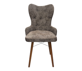 ΚΑΡΕΚΛΑ (QUEEN) ΤΡΑΠΕΖΑΡΙΑΣ ΓΚΡΙ ΜΕ ΞΥΛΙΝΑ ΠΟΔΙΑ Μ.49*Π.50*Υ.93ΕΚ