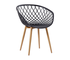 REX Πολυθρόνα-Pro Μέταλλο Βαφή Φυσικό, PP-UV Μαύρο