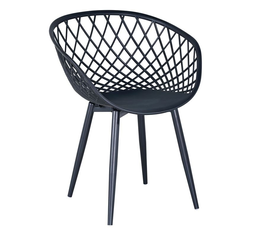 REX Πολυθρόνα-Pro Μέταλλo Βαφή Μαύρο, PP-UV Μαύρο