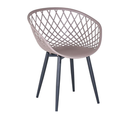 REX Πολυθρόνα-Pro Μέταλλο Βαφή Μαύρο, PP-UV Sand Beige