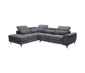 ROMEO Καναπές-Relax, Δεξιά Γωνία,Ύφασμα Γκρι, Αποθ.χώρος, Μία θέση με ηλεκτρική ανάκληση