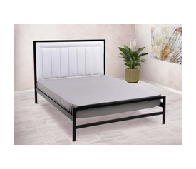 Ρώμη Κρεβάτι Μεταλλικό με υφασμάτινη πλάτη 90/110/140/150/160