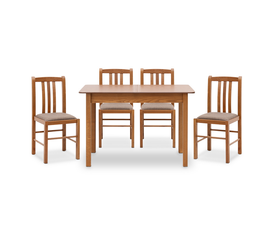 Σετ τραπεζαρίας Bergen 5 τμχ μασίφ ξύλο - MDF με επεκτεινόμενο τραπέζι 120/150x68x77εκ.