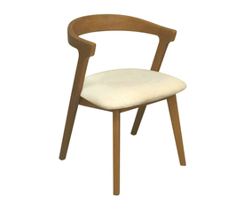 SANDRA Καρέκλα Τραπεζαρίας, Απόχρωση Φυσικό, Pu Εκρού