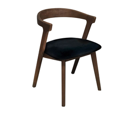 SANDRA Καρέκλα Τραπεζαρίας, Απόχρωση Καρυδί, Pu Μαύρο