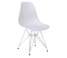 ART Καρέκλα Τραπεζαρίας Κουζίνας Μέταλλο Χρώμιο - PP Άσπρο