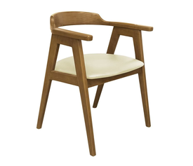 SELVA Πολυθρόνα Τραπεζαρίας, Απόχρωση Φυσικό, Pu Εκρού