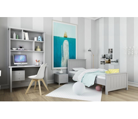 Σετ Παιδικού Δωματίου Life 3 τμχ/ Γκρι Μονό 0.90 X 1.90 Με Επιλογή Χρώματος