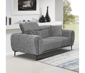 SEVILLE Kαναπές 2Θέσιος Σαλονιού - Καθιστικού, Teddy Ύφασμα Σκούρο Γκρι