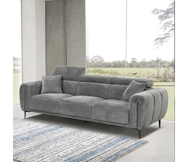 SEVILLE Kαναπές 3Θέσιος Σαλονιού - Καθιστικού, Teddy Ύφασμα Σκούρο Γκρι