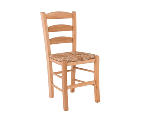 ΣΚΥΡΟΣ Καρέκλα Οξιά Βαφή Εμποτισμού Φυσικό, Κάθισμα Ψάθα