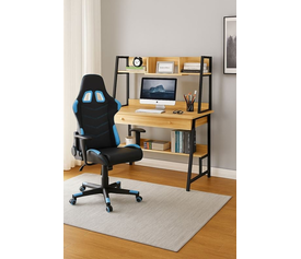 STUDENT-1 Set Γραφείο Η/Υ Sonoma - Μαύρο + Πολυθρόνα Gaming Μαύρο - Μπλε