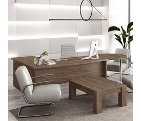 Οβάλ Επαγγελματικό Γραφείο Ελληνικής Κατασκευής με Επέκταση 280x180xΗ74cm ALN