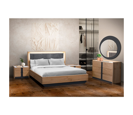 Σετ Κρεβατοκάμαρας K12 με Φωτισμό 4τμχ (Για στρώμα 160x200)