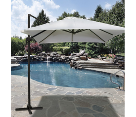 Γωνιακή Τετράγωνη Ομπρέλα 300x300 Περιστρεφόμενη 360 Με Αλουμίνιο Κορμό Και Πετάλι Ασφαλείας