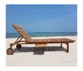 Summer Ξαπλώστρα Teak Ξύλινη Εξωτερικού Χώρου 190x65x35cm