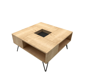 Τραπεζάκι Σαλονιού DONOUSA Δρυς/Μαύρο 80x80x38.6cm