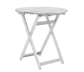 Τραπέζι Πτυσσόμενο Ξύλο Οξιάς Λευκό Ø65x74cm