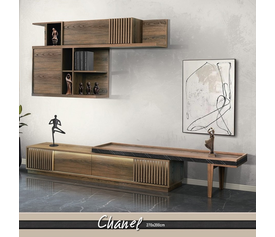 CHANEL Σύνθεση Σαλονιού Ελληνικής Κατασκευής με LED 270x40x200cm