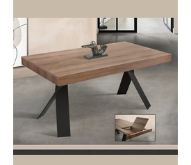 Loreto Τραπεζαρία Επεκτεινόμενη Ξύλινη Ελληνικής Κατασκευής 170x90+50+50xH75cm