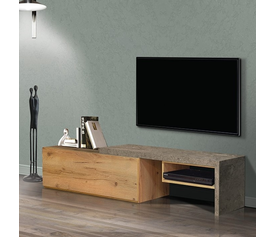 Oscar Έπιπλο Τηλεόρασης Ξύλινο Ελληνικής Κατασκευής 220x40xH40-45cm