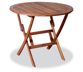 Ξύλινο Στρογγυλό Πτυσσόμενο Τραπέζι Acacia 90 x 75cm