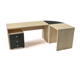 ΓΡΑΦΕΙΟ ΕΛΛΗΝΙΚΗΣ ΚΑΤΑΣΚΕΥΗΣ AFS EASY  200*140*75cm Δρυς - Ανθρακί