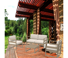 MYKONOS SET 2ΘΕΣ.TAUPE/ΜΑΞ. ΕΚΡΟΥ(2ΘΕΣ.+2ΠΟΛ.+ΤΡΑΠ 65εκ.)