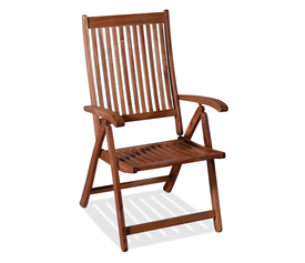 Ξύλινη Ψηλόπλατη Πτυσσόμενη Πολυθρόνα 5 Θέσεων Acacia Wood 72*58*108