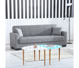 VETA ΚΑΝΑΠΕΣ ΚΡΕΒΑΤΙ ΜΕ ΑΠΟΘΗΚΕΥΤΙΚΟ ΧΩΡΟ / ΓΚΡΙ / 220x80xH77cm