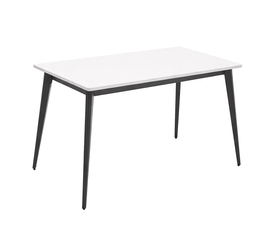 VIDAL Τραπέζι Βάση Μέταλλο Βαφή Μαύρο, Επιφάνεια HPL Άσπρο