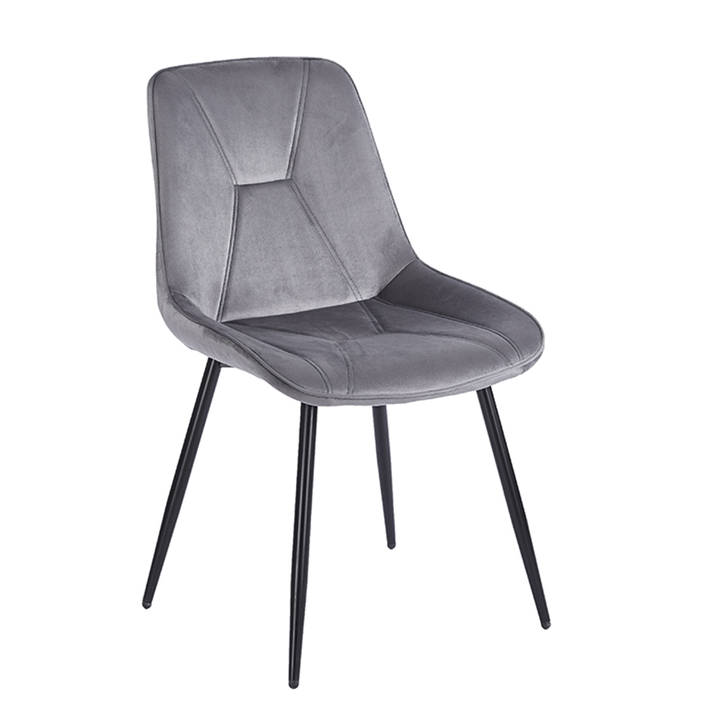 SILVIA GREY VELVET ΥΦΑΣΜΑ ΚΑΡΕΚΛΑ ΜΕΤΑΛΛΙΚΗ 51X58X87εκ.