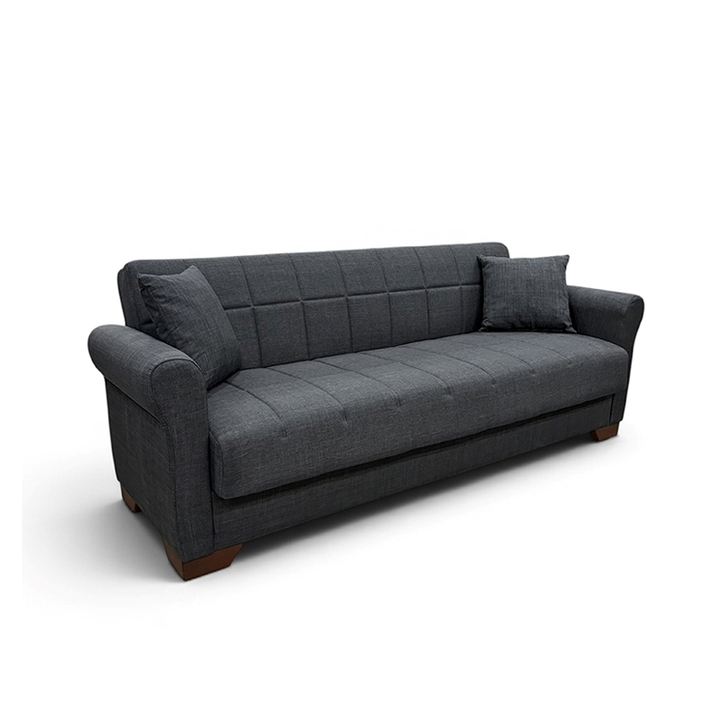 VAVEL DARK GREY ΥΦΑΣΜΑ 3ΘΕΣΙΟΣ ΚΑΝΑΠΕΣ/ΚΡΕΒΑΤΙ ΜΕ ΑΠΟΘ.ΧΩΡΟ 216X85X80εκ.