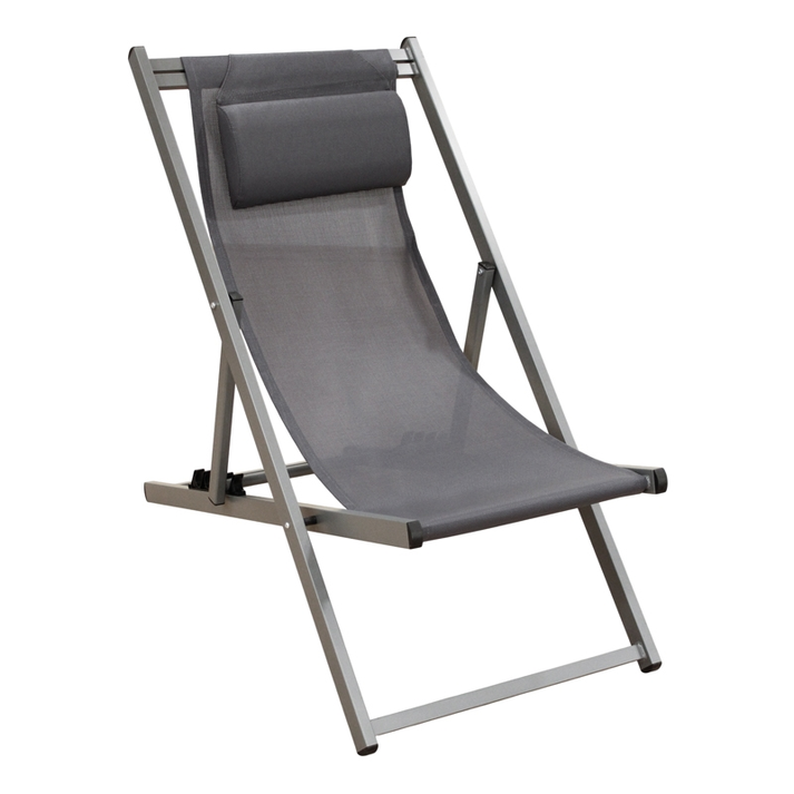 DEVIN ΣΕΖΛΟΝΓΚ GREY ΑΛΟΥΜΙΝΙΟΥ 58X95-102X78-95εκ.
