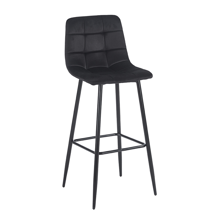 Σκαμπό Μπαρ Nora Black Velvet Μαύρο Μεταλλικό 45x42x75-110 cm
