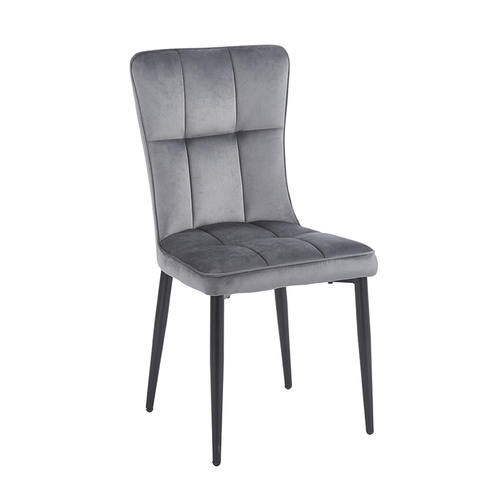 Καρέκλα Selin Velvet Grey Μεταλλική 46x54x91 cm
