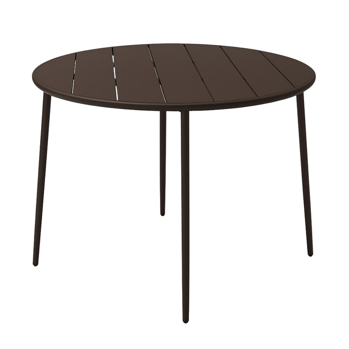 BOLTON ΤΡΑΠΕΖΙ ΣΤΡΟΓΓΥΛΟ ΚΑΦΕ Φ110Χ74 cm