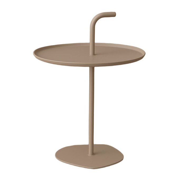 BOHE  ΤΡΑΠΕΖΙ ΣΤΡΟΓΓΥΛΟ  ΜΕΤΑΛΛΙΚΟ  TAUPE Φ38x57cm