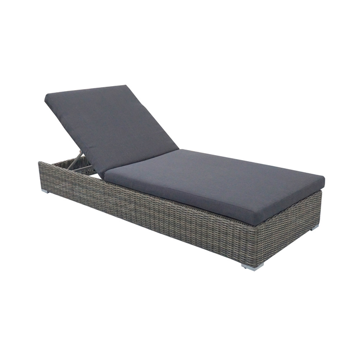 Sama Ξαπλώστρα Rattan Γκρι Εξωτερικού Χώρου 202x77x28cm
