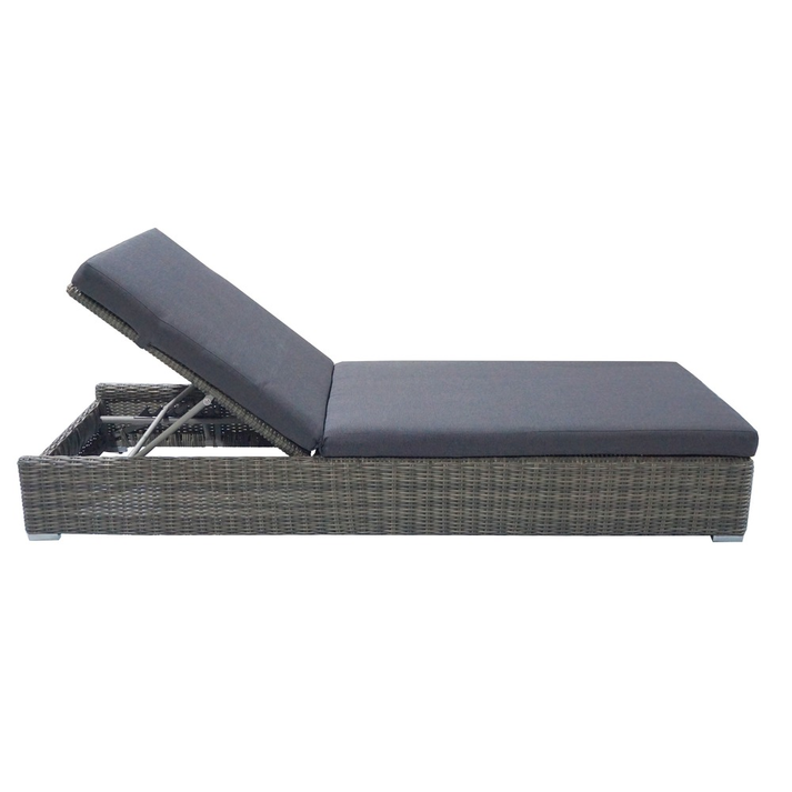 Sama Ξαπλώστρα Rattan Γκρι Εξωτερικού Χώρου 202x77x28cm