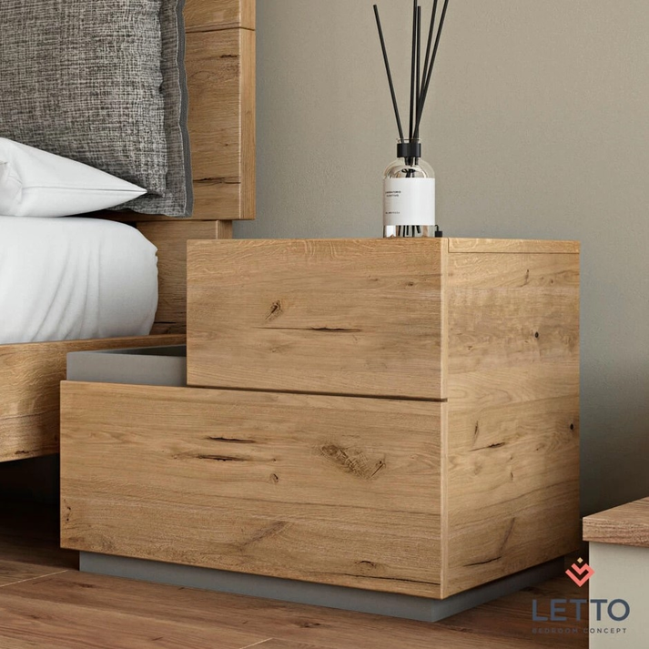 SOHO Kομοδίνο με 2 Συρτάρια Ελληνικής Κατασκευής 60x43xH48cm